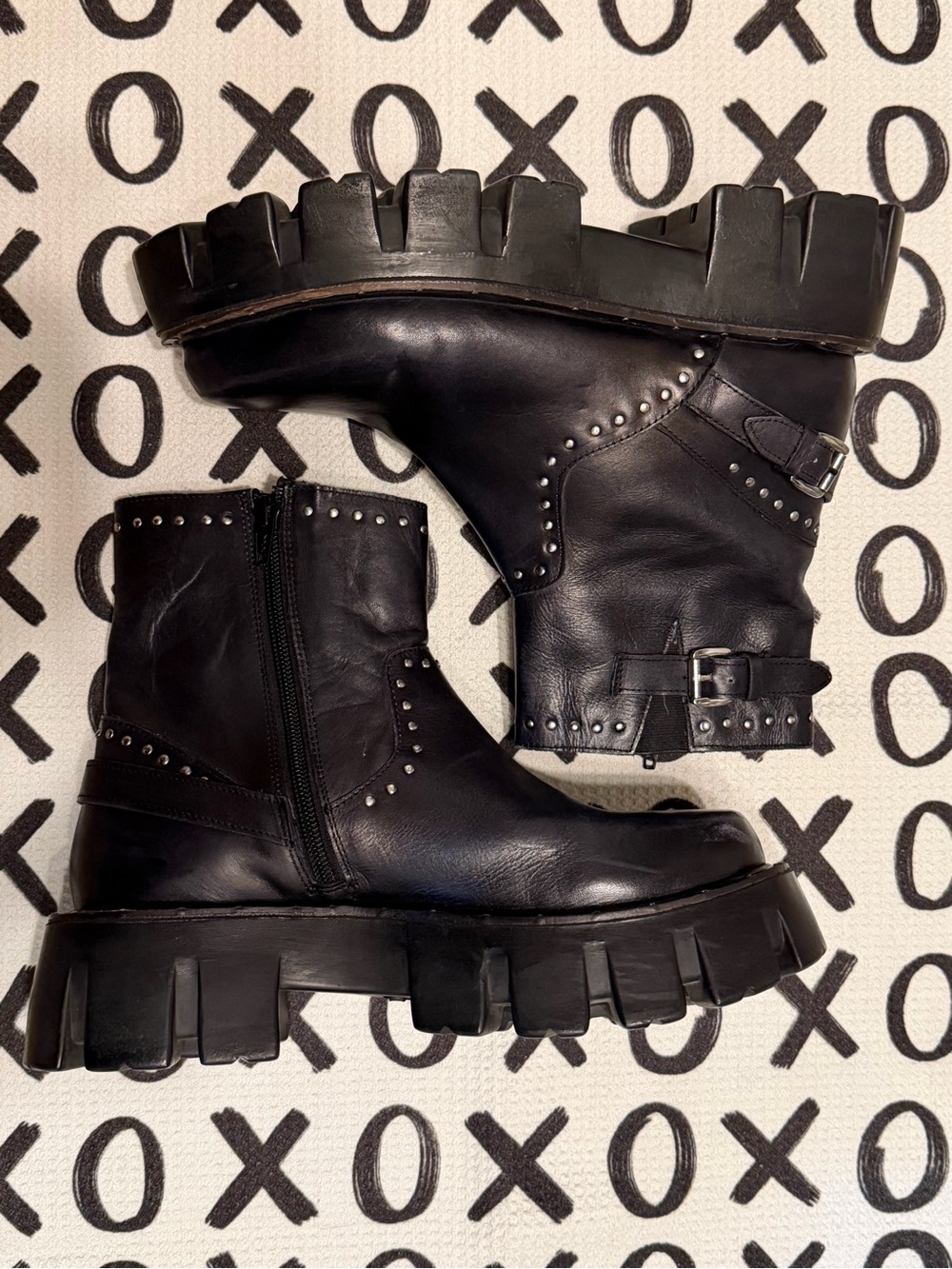 Free People Black Studded Ludwig Combat Boots - Picture 4 of 11